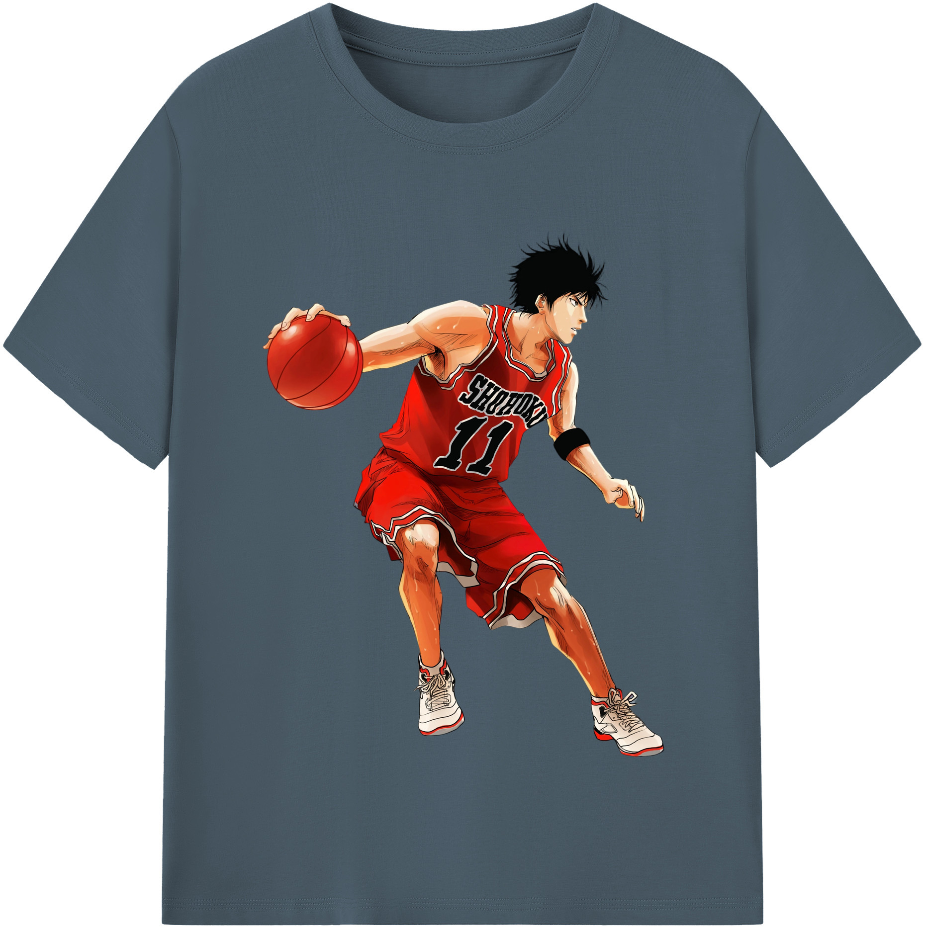 SLAM DUNK／スラムダンク 綿100％半袖Tシャツ（フロントプリント）